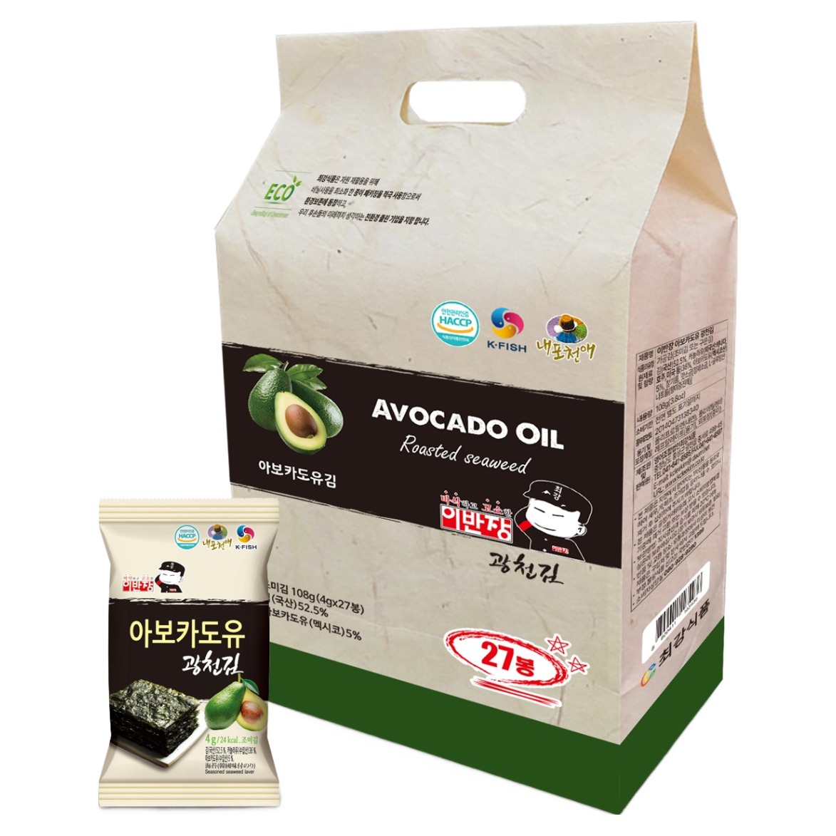 이반장 아보카도유 도시락김 27p, 108g, 1개 10,900원