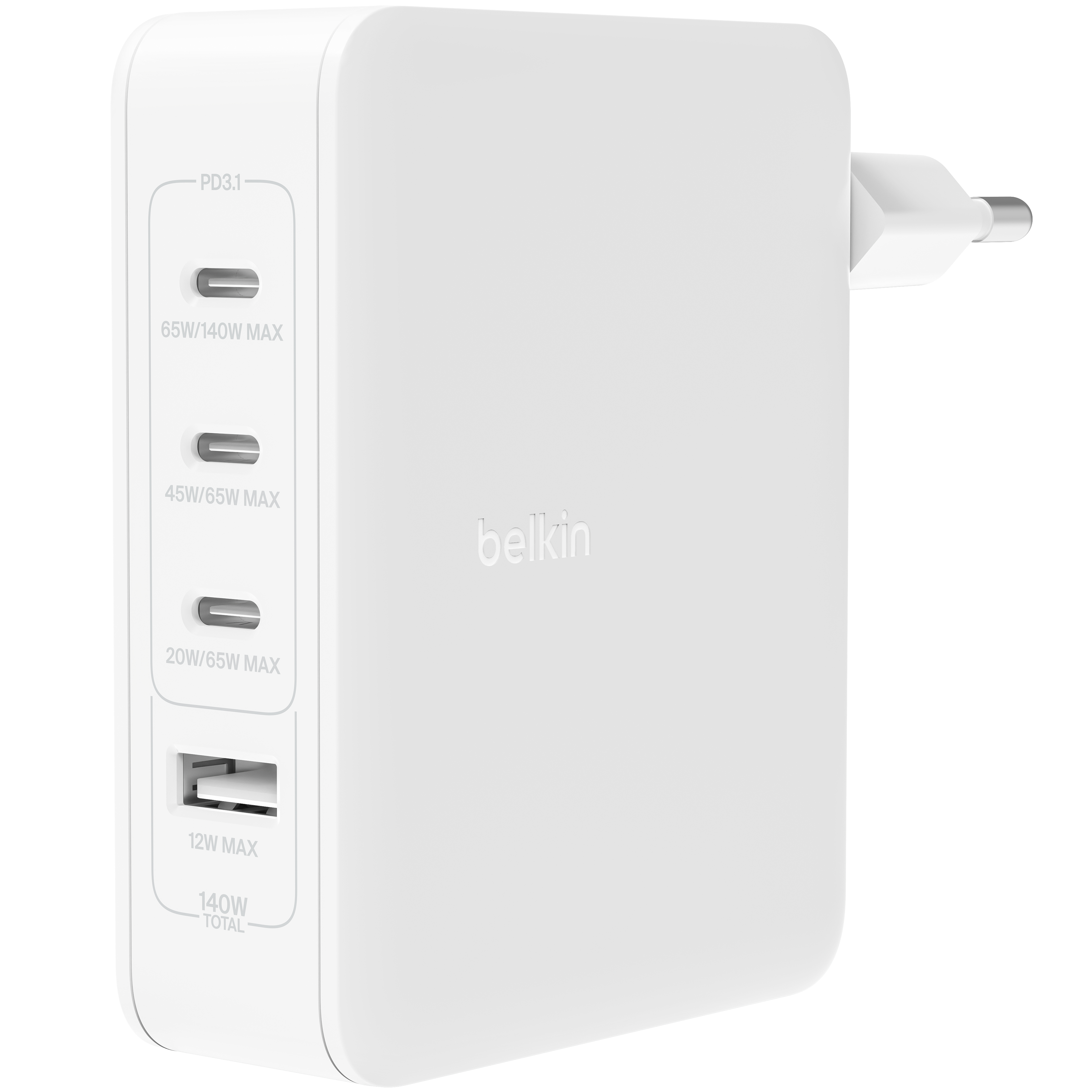 벨킨 Boostcharge Pro 140W 4포트 GaN 충전기, 화이트, 1개 109,000원