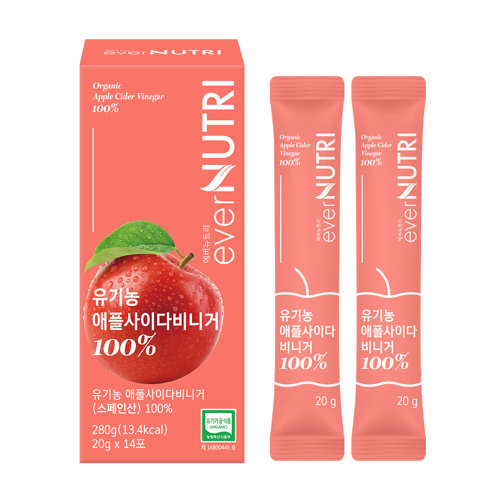 에버뉴트리 스페인산 유기농 애사비 100% 애플사이다비니거, 1개, 280g 13,700원