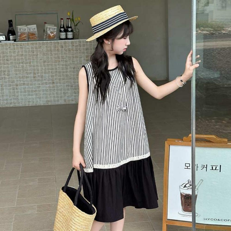 해피유통 여아 여름 스트라이프 배색 원피스 편안한 루즈핏 디자인디자인14세 이상 21,490원