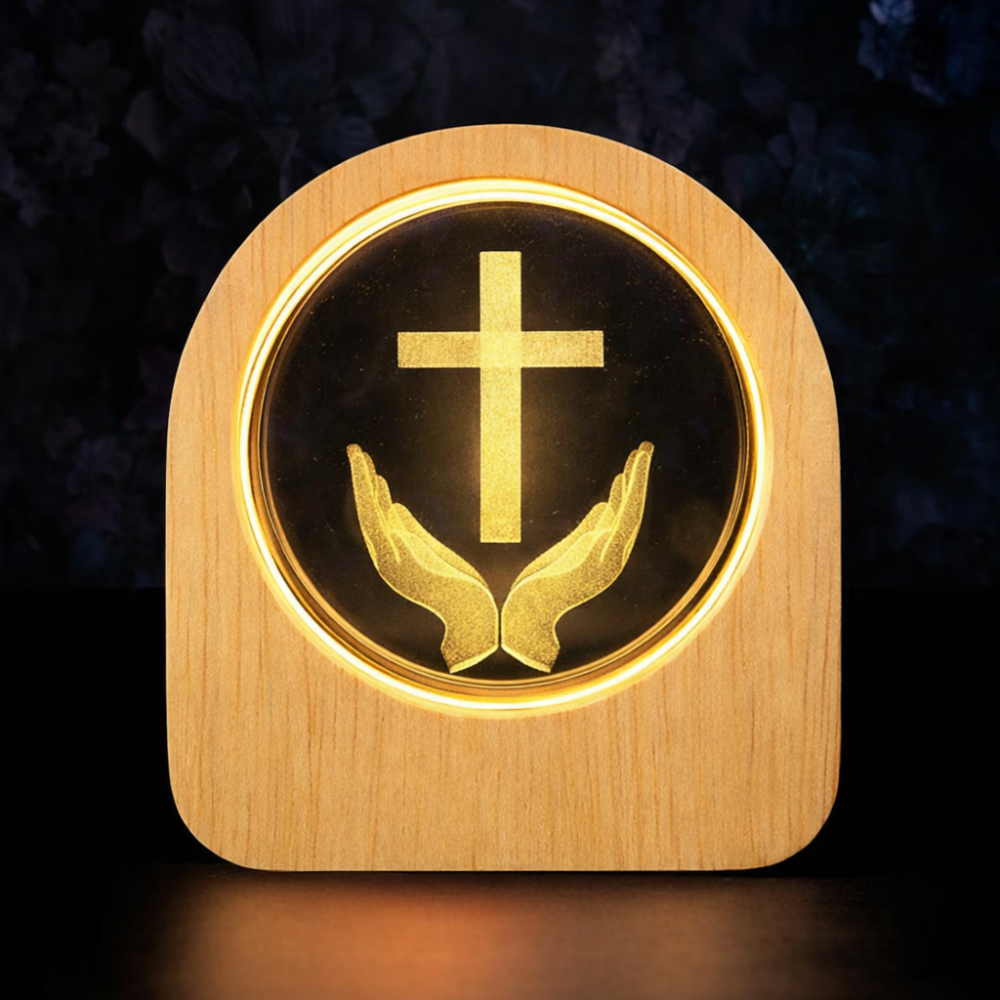 [무료각인]리파니 크리스탈 원형 우드 프레임 십자가 무드등 교회선물, 2. 십자가+구원 12,500원