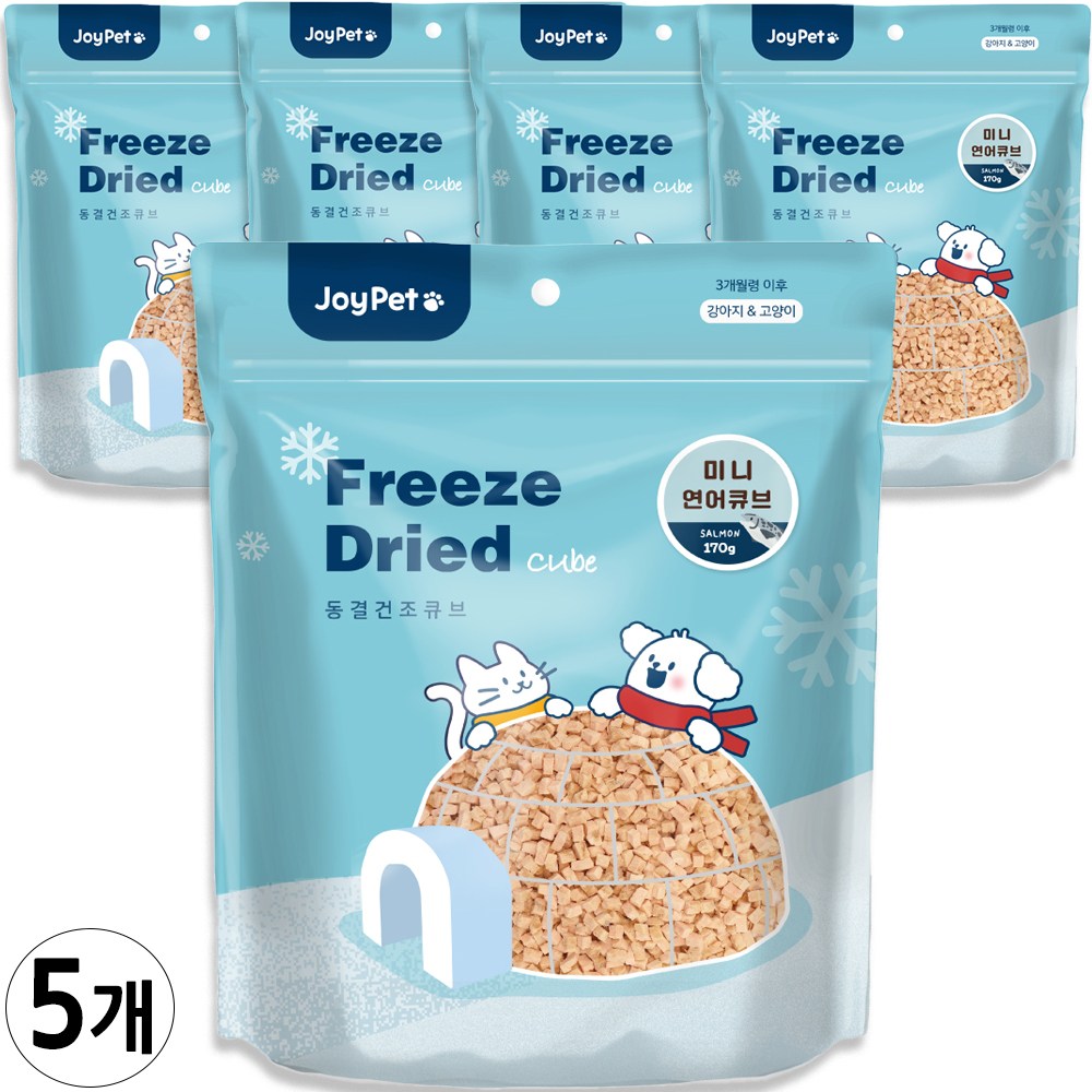 조이펫 반려동물 동결건조 미니 큐브 간식, 연어, 170g, 5개 87,500원