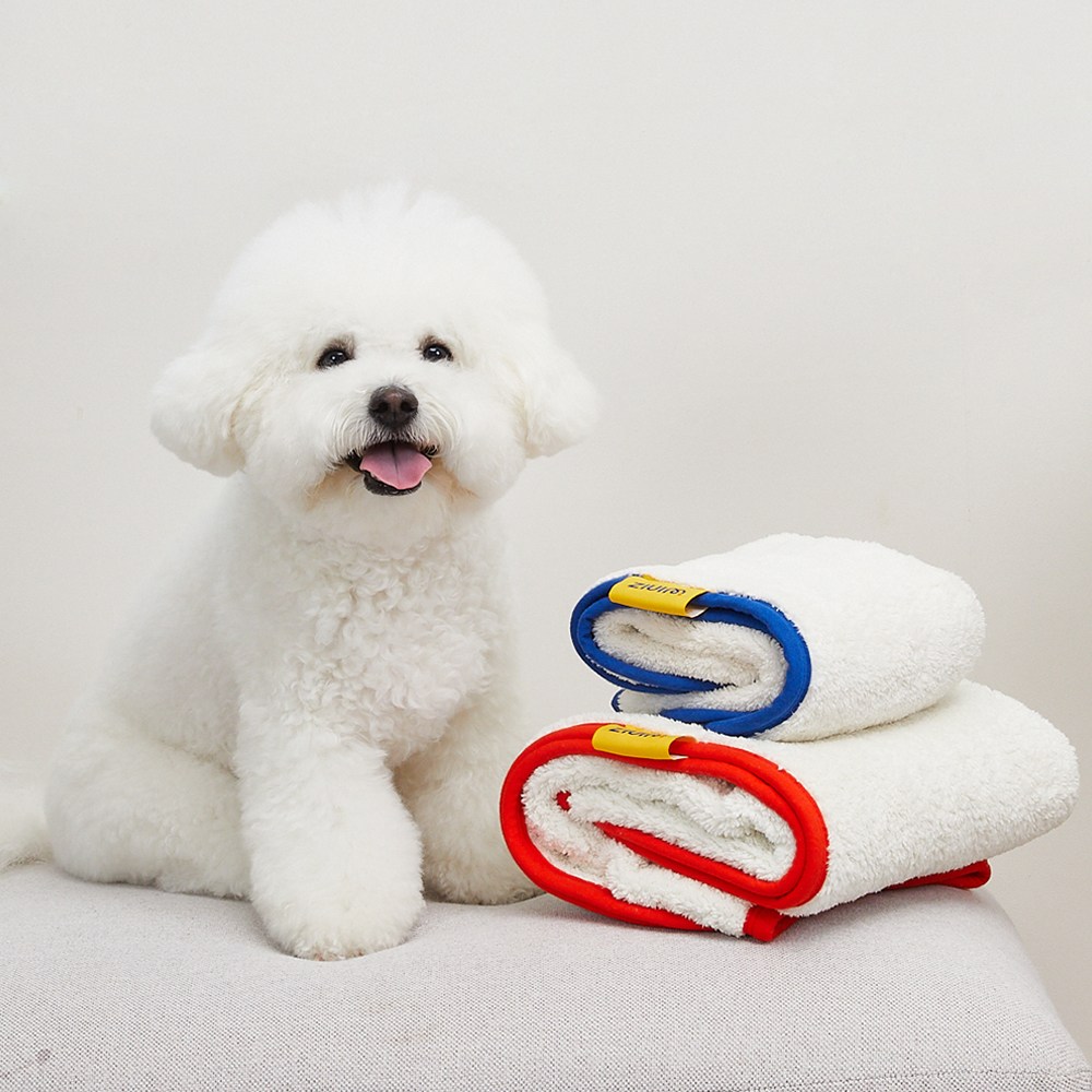 위니즈 강아지수건 펫타올 애완동물 포켓 목욕 펫 타올 M L, 블루, 1개 20,800원