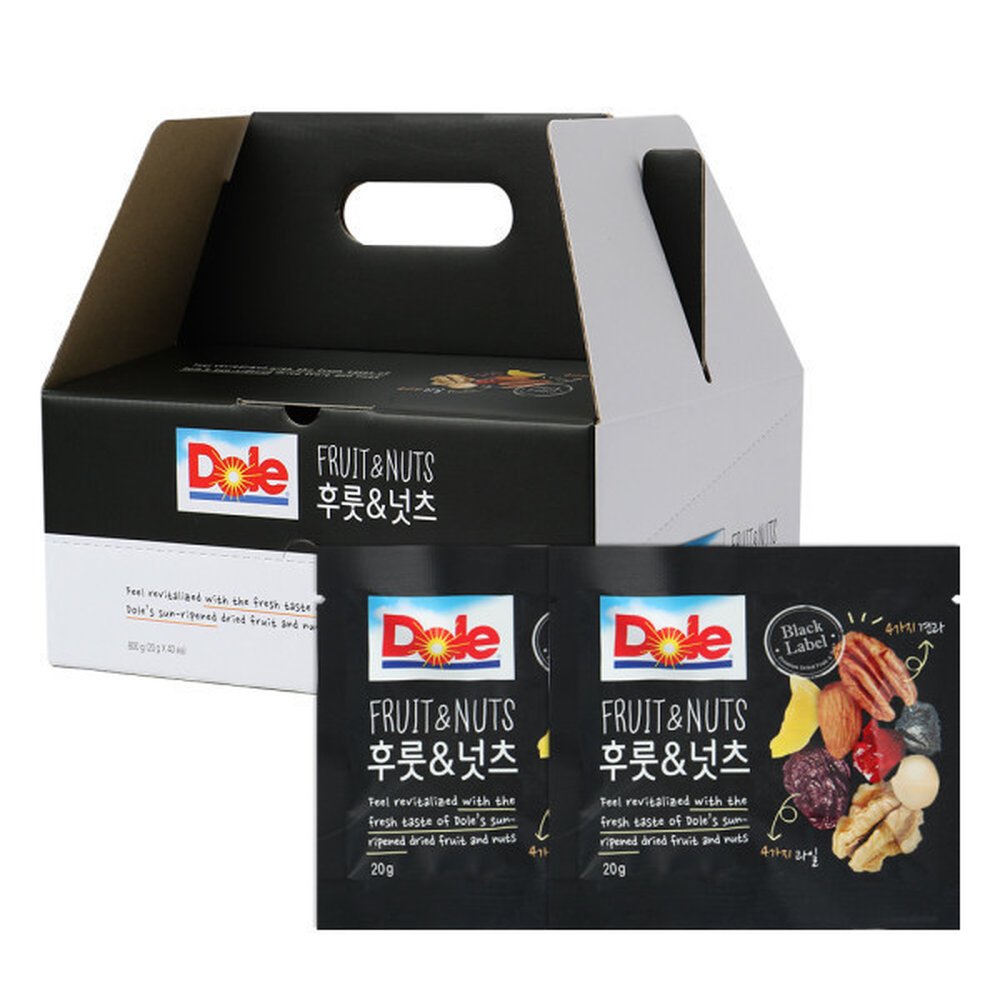 Dole 후룻앤넛츠 블랙라벨 20g 40입 / 하루 한봉 견과 건과일 52,030원