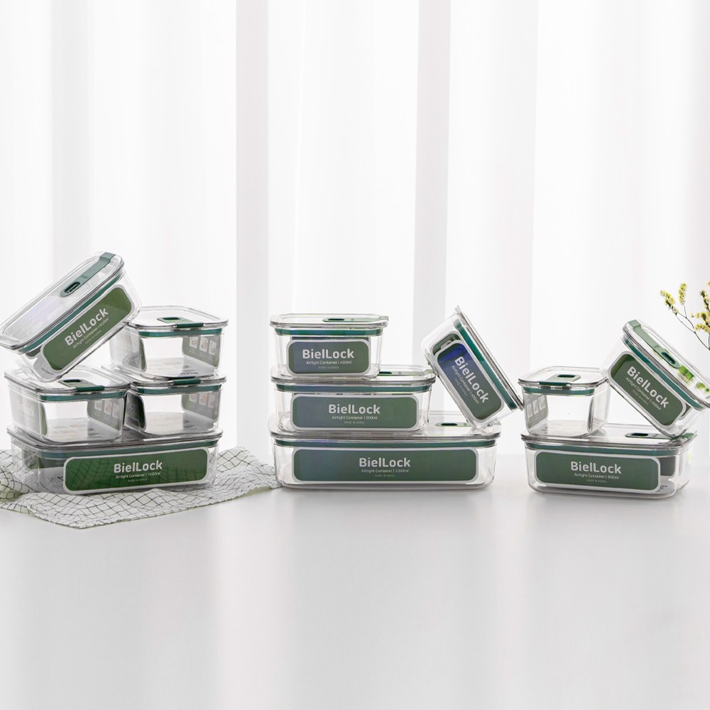 비엘락 올투명 원터치 밀폐용기 5종12P, 그린, 1세트 109,000원