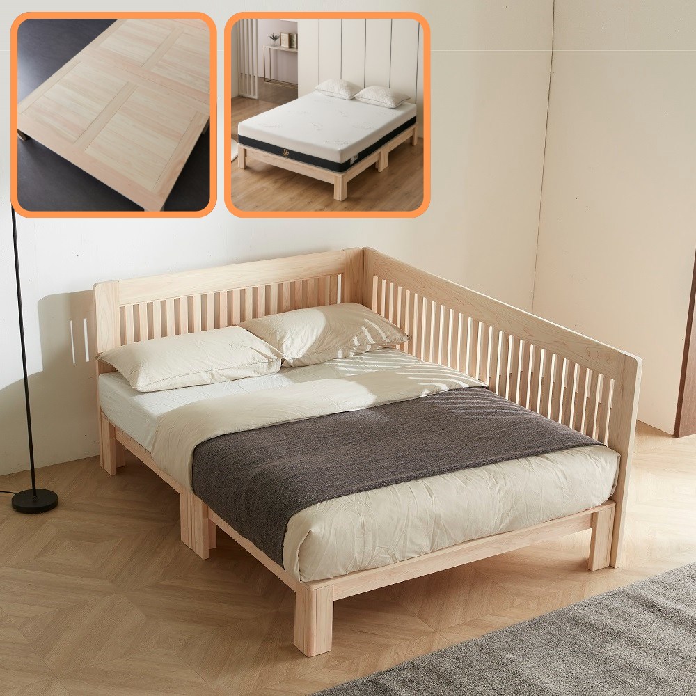 바르숲 고급무절 가드2+타이탄 패밀리 침대 프레임 편백나무 통원목 평상형 가드 침대 1,678,000원