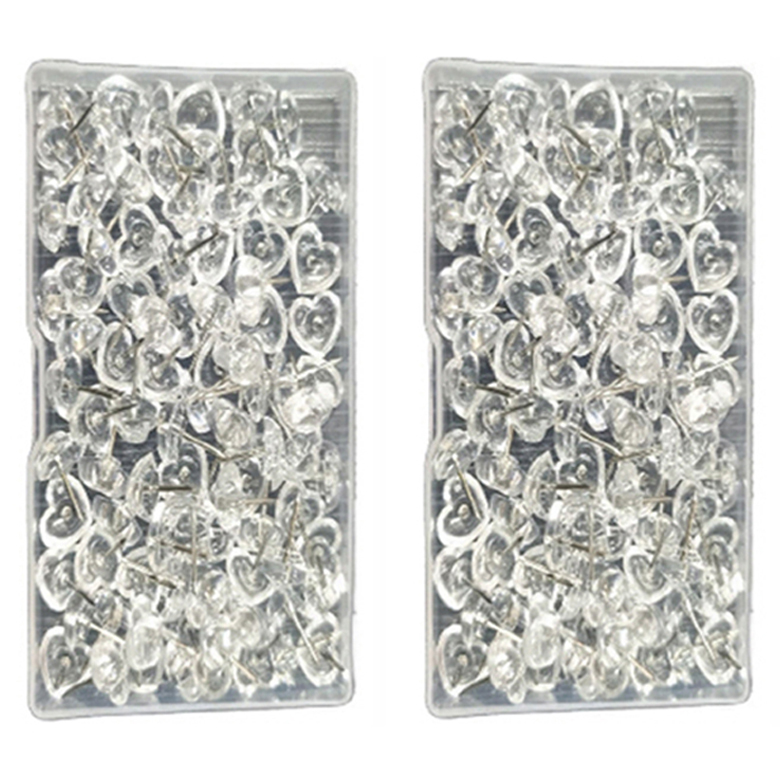 문구담 귀여운 하트모양 압정 투명, 50개입, 2세트 7,900원