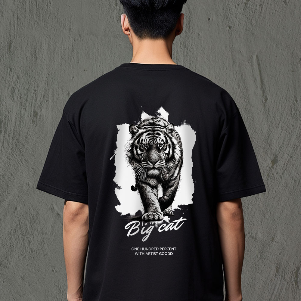 OHPxGOODD b드로잉 빅캣 세미오버 반팔티m 57,000원