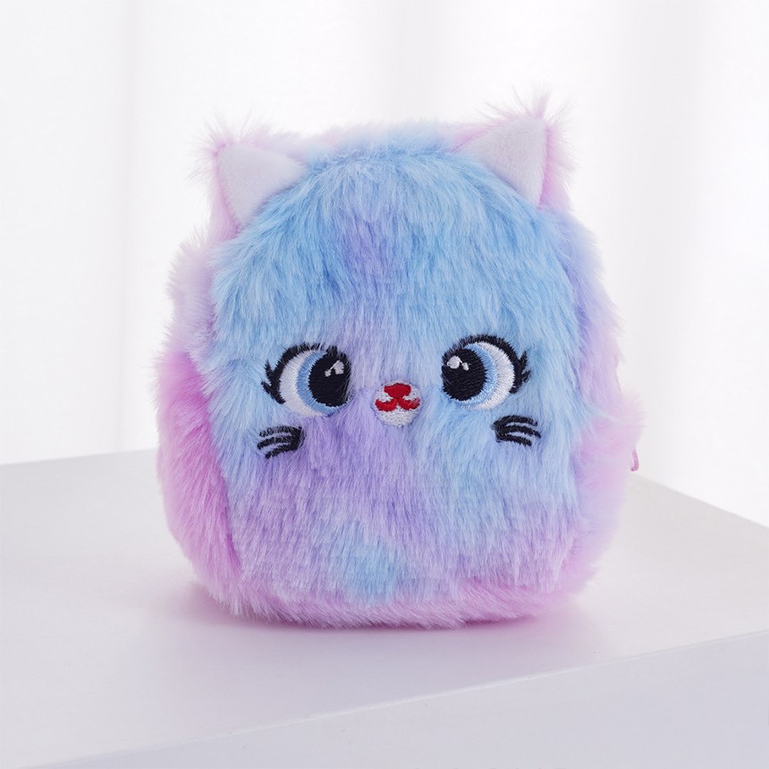 굿프 부드러운 고양이 냥냥 무지개 미니 털 가방 키링 12,300원