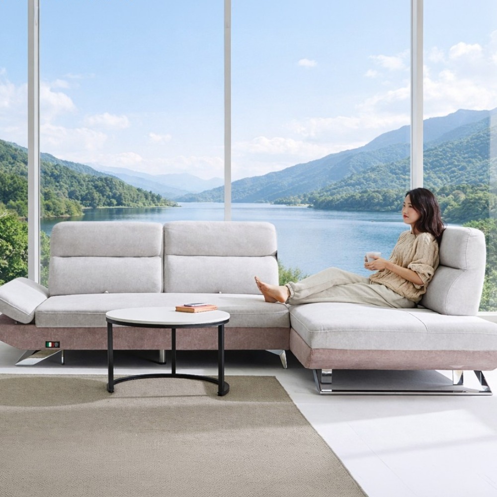 퍼니챗 아리아 조야원단 4인용 카우치 아쿠아텍스 패브릭 스윙소파, 올 아이보리 649,000원