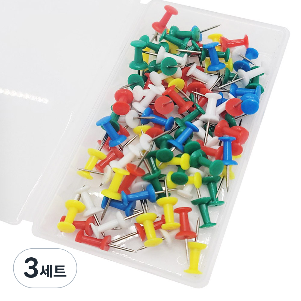 마다꾸미 컬러 투명 피스 압정 문서 고정핀 80p 세트 01 혼합, 3세트 17,400원