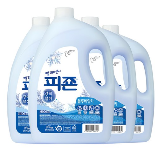 피죤 섬유유연제 블루비앙카 본품, 3.1L, 4개 26,590원
