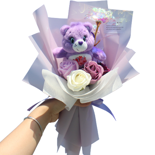 모리앤 조화 케어베어 홀로그램 고리인형꽃다발 18,900원