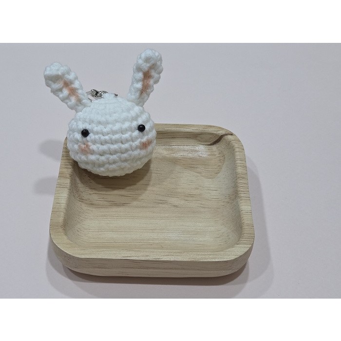 핸드메이드 뜨개 토끼 키링 귀여운 인형 가방 장식 차키 키홀더, 1개, 화이트 4,980원