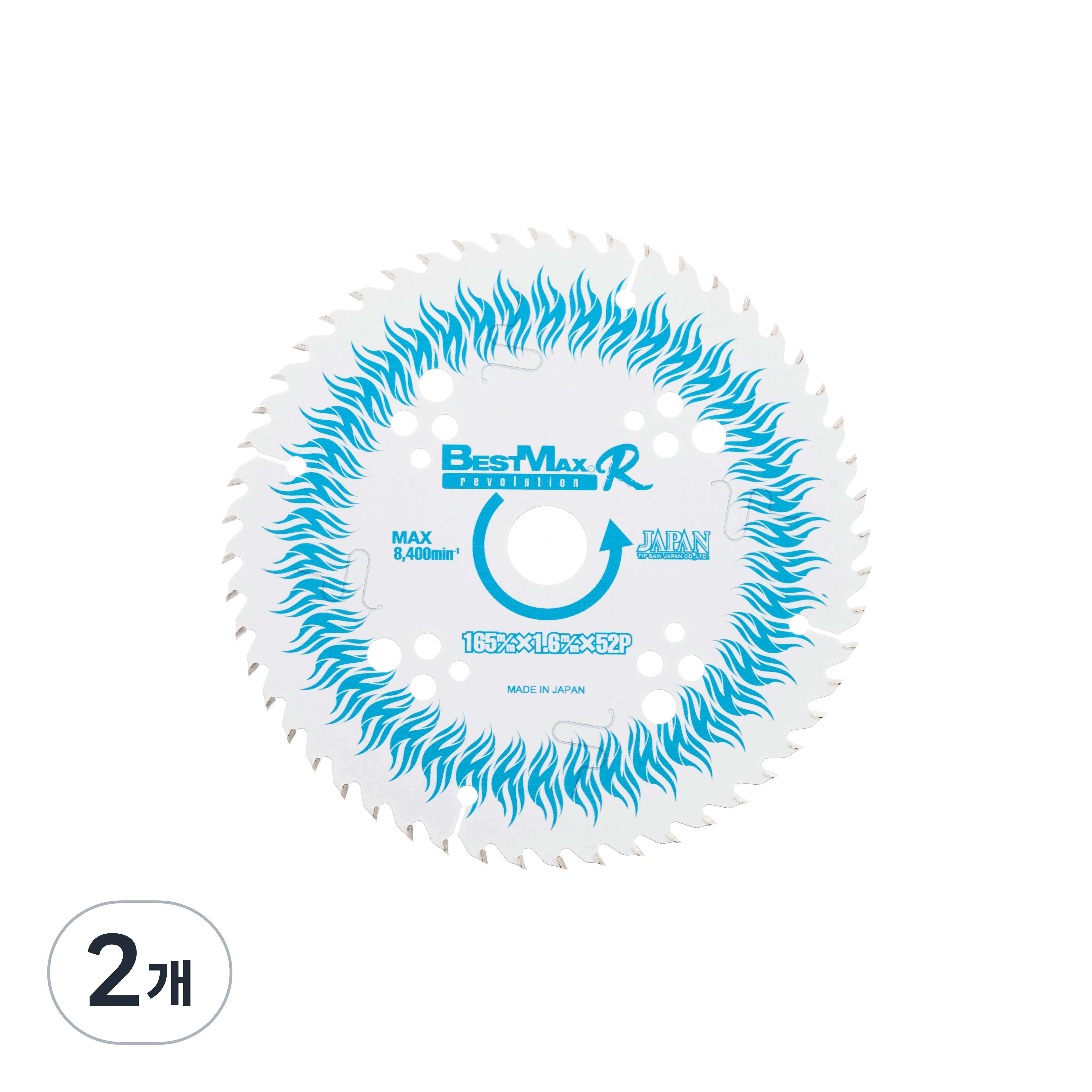 베스트맥스 BM-165R 원형톱날 165MM 52P 1.6T 20MM 일본제, 2개 54,400원