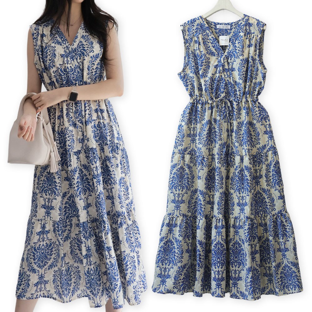 메리앤유 여름휴가용 랩스타일 나시원피스 휴양지 비치웨어 29,790원