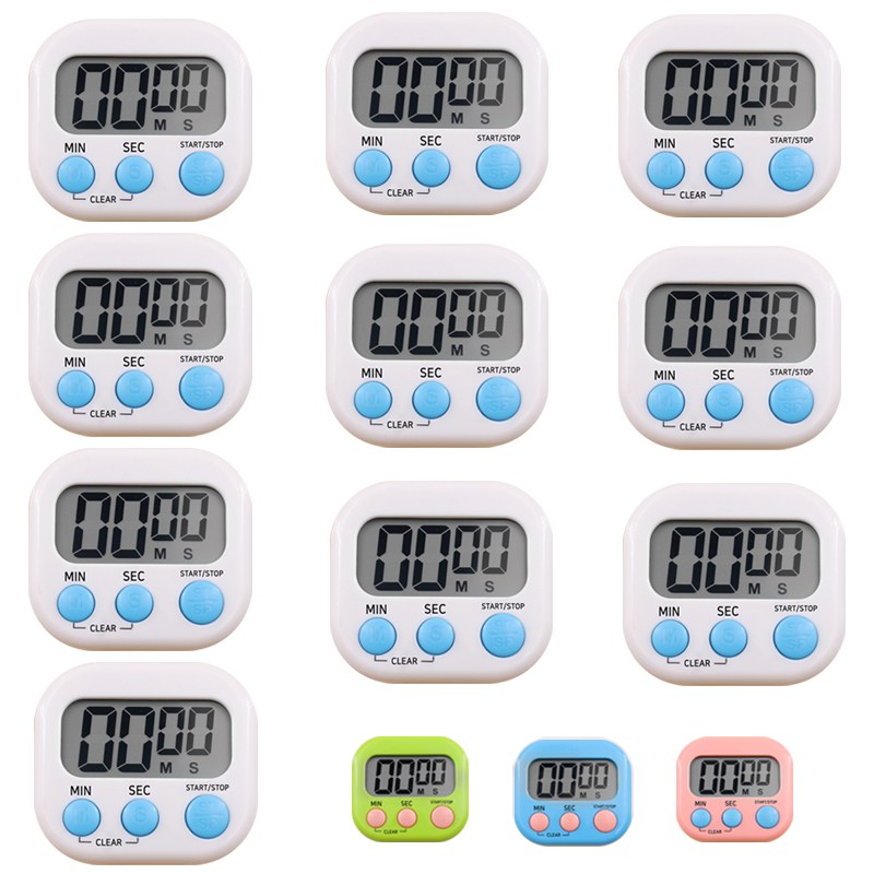 디지털 타이머 A타입 베이킹 쿠킹 요리 음식 타임벨 스톱워치 알람 공부벨 시험지풀이, 화이트, 10개 19,900원