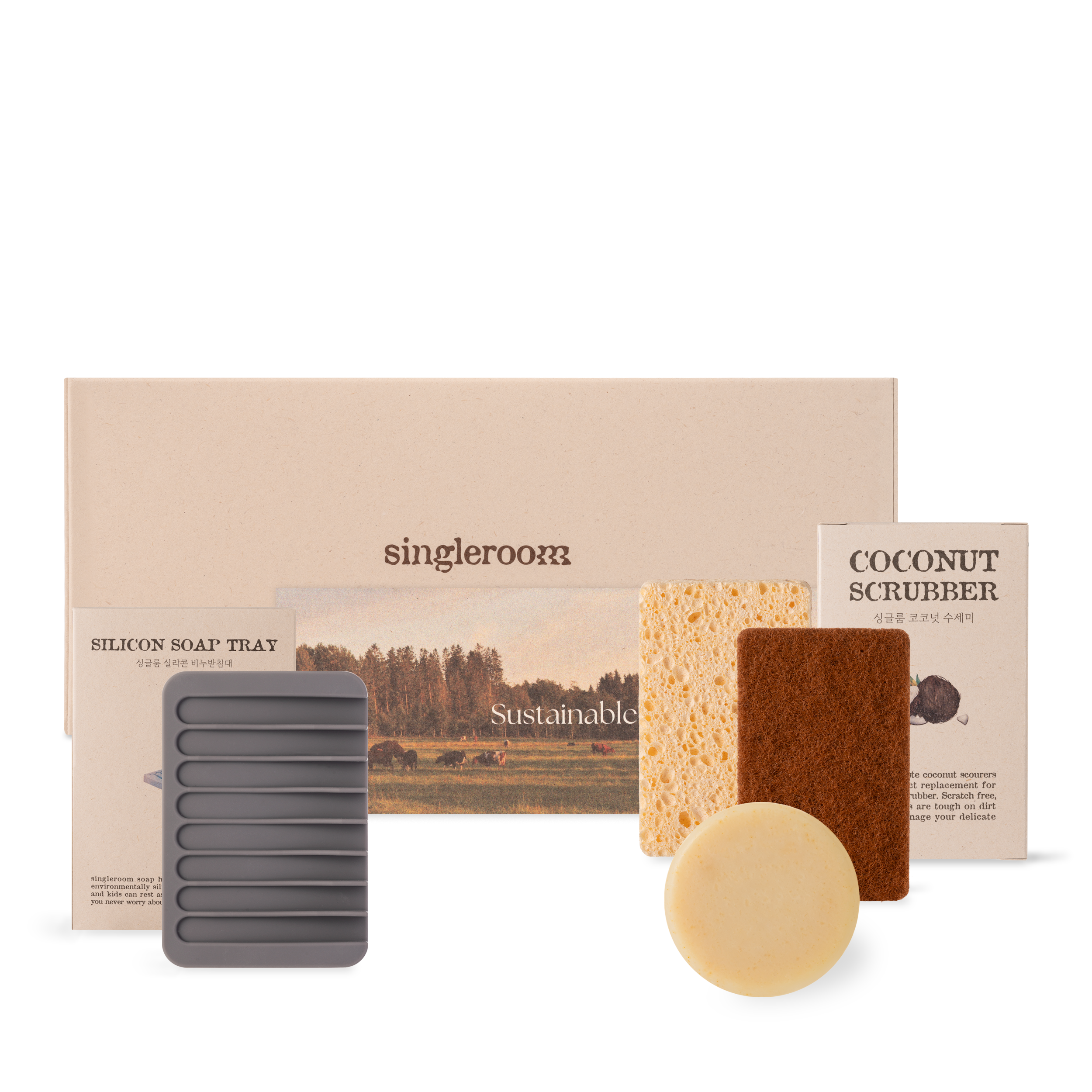 싱글룸 생활용품 3종 친환경 선물세트 답례품 (나슬) 집들이 선물세트 수세미 주방용품, 1개 11,500원