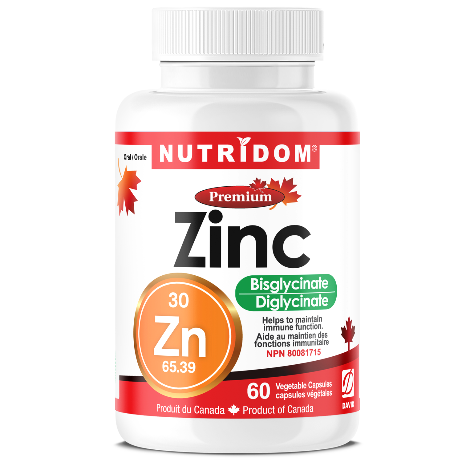 뉴트리돔 캐나다 킬레이트 아연 비스글리시네이트 30mg 60베지캡슐, 1개, 60정 14,800원