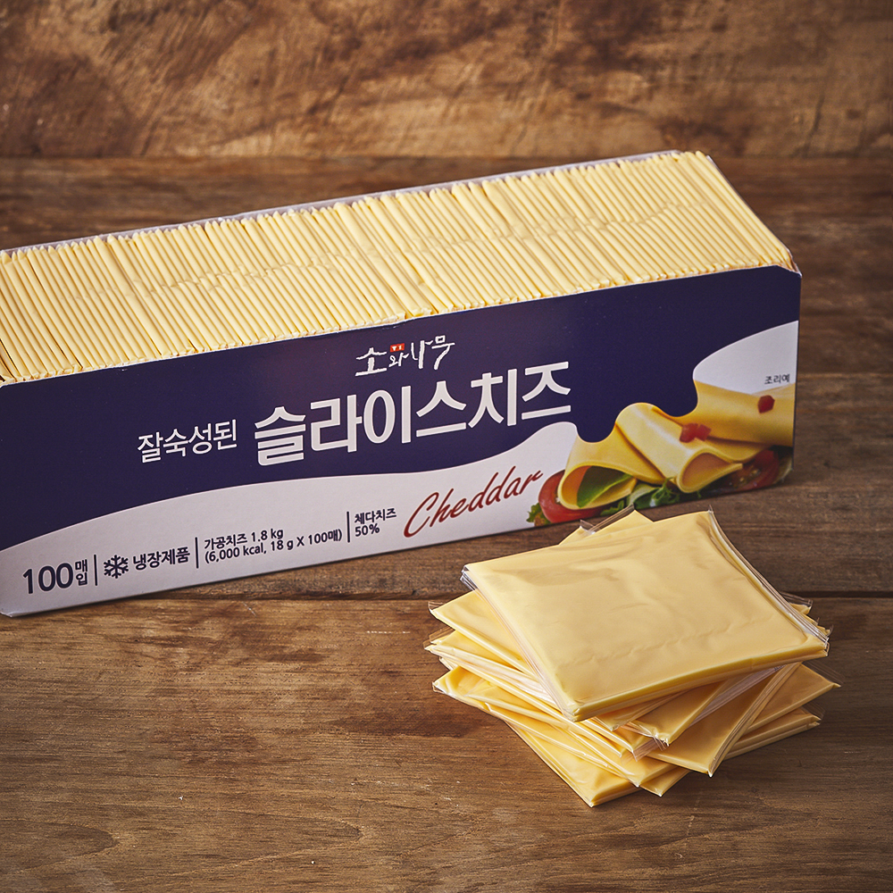 [로켓프레시] 소와나무 잘 숙성된 슬라이스 치즈 100매입, 18g, 1개, 100개입 21,900원