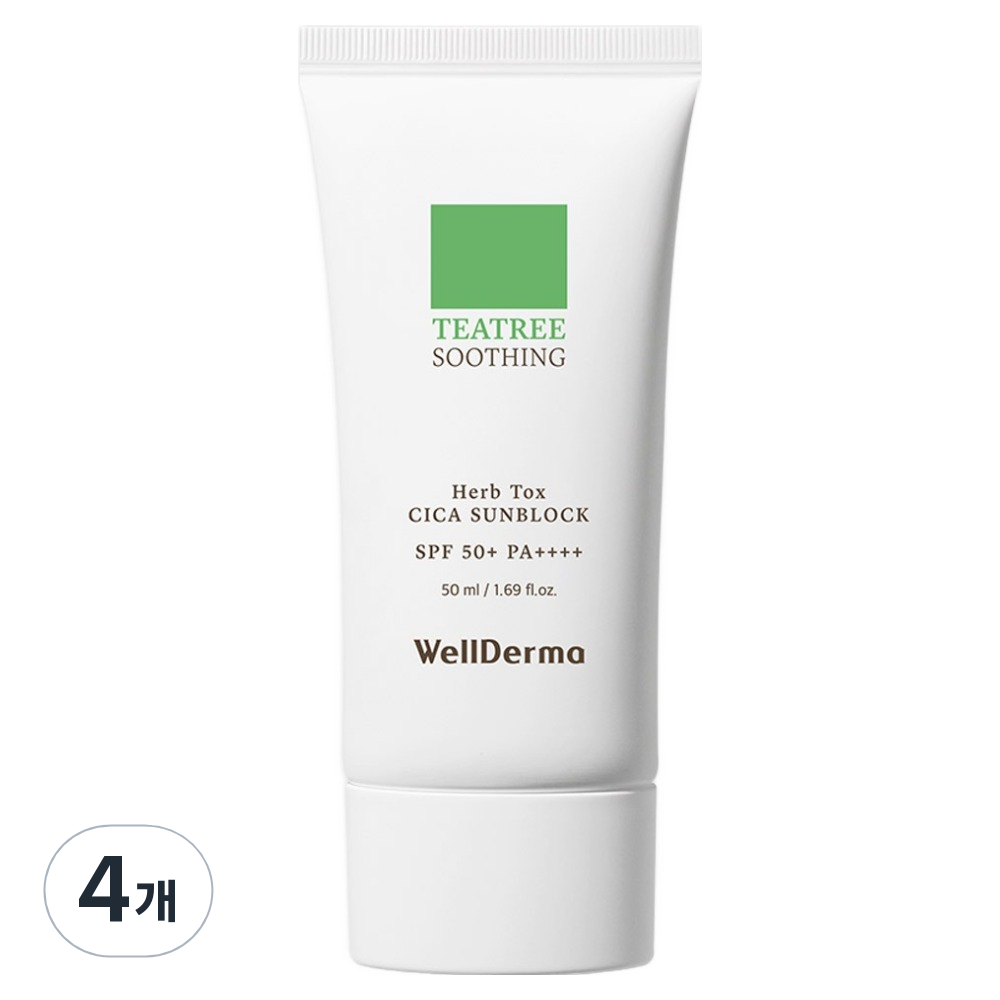 웰더마 티트리 허브 톡스 시카 선블럭 SPF50+ PA++++, 4개, 50ml 83,600원