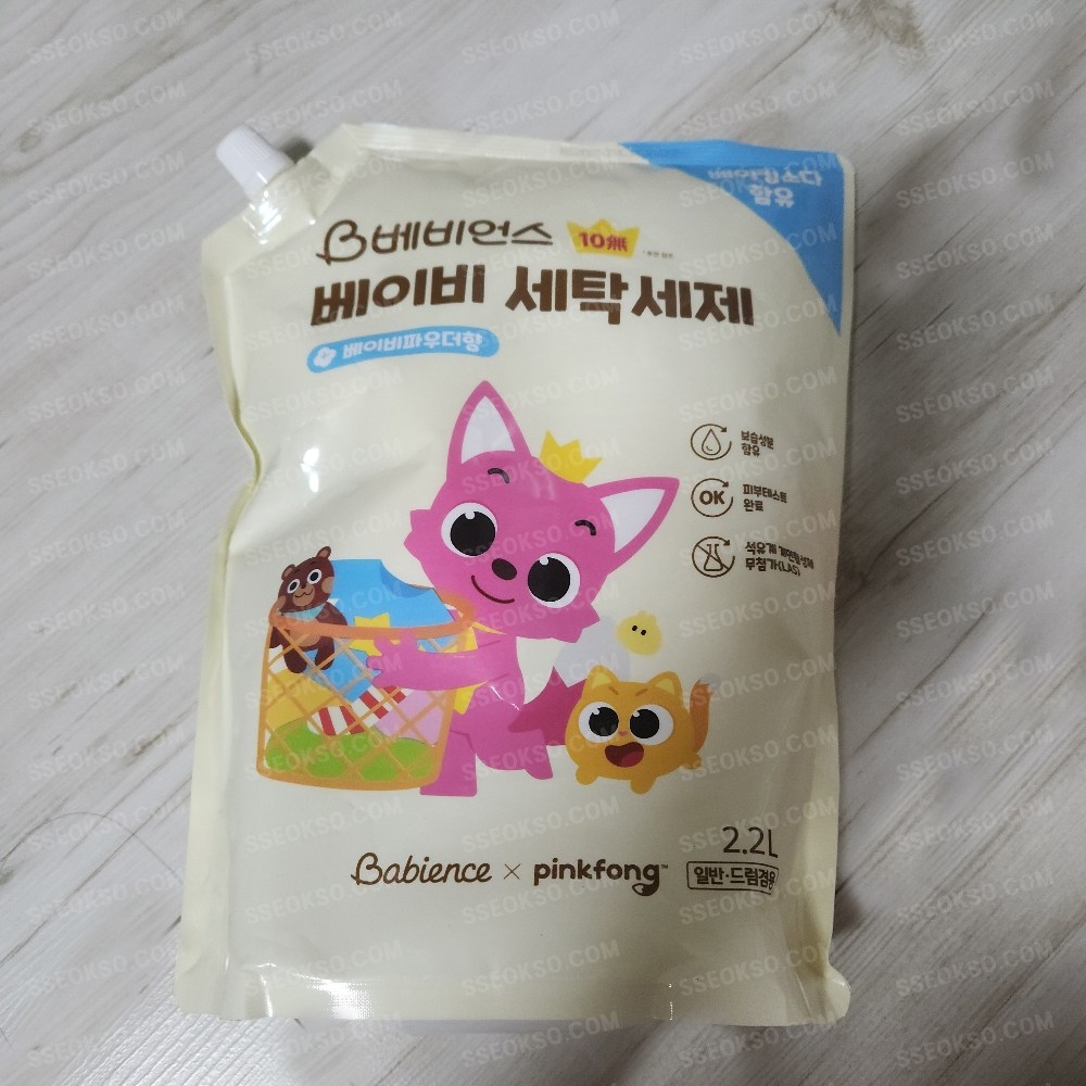 LG 베비언스 핑크퐁 베이비 세탁세제 리필 2200ml 24,210원