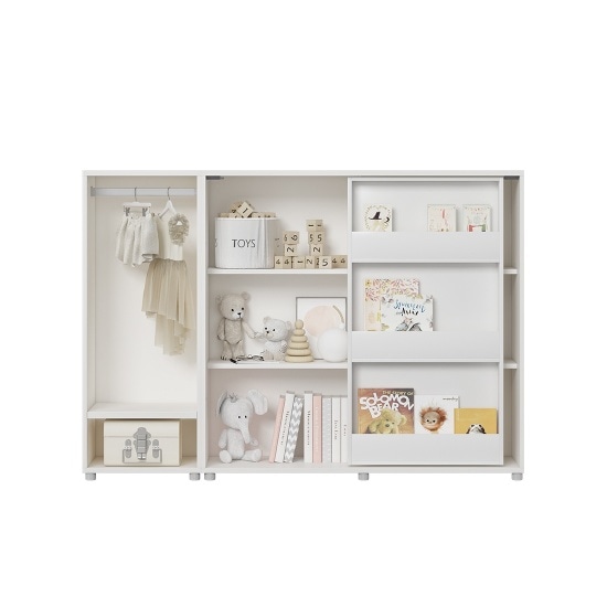 한샘 샘키즈 슬라이딩 수납장 전면책장형 옷장 1600 379,000원