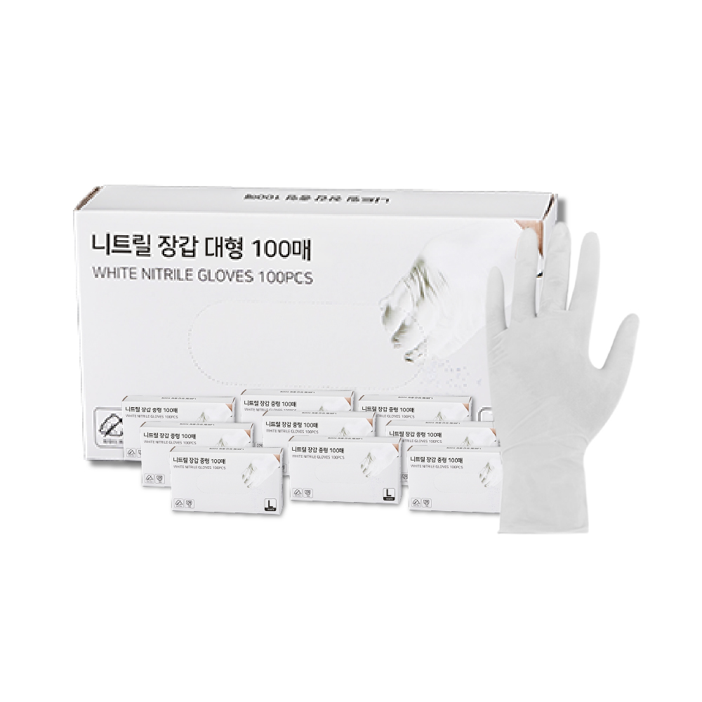 제오닉 니트릴 고무 라텍스 일회용 장갑 대형,중형,소형 각100매 10개 특별 구매 찬스 19,800원