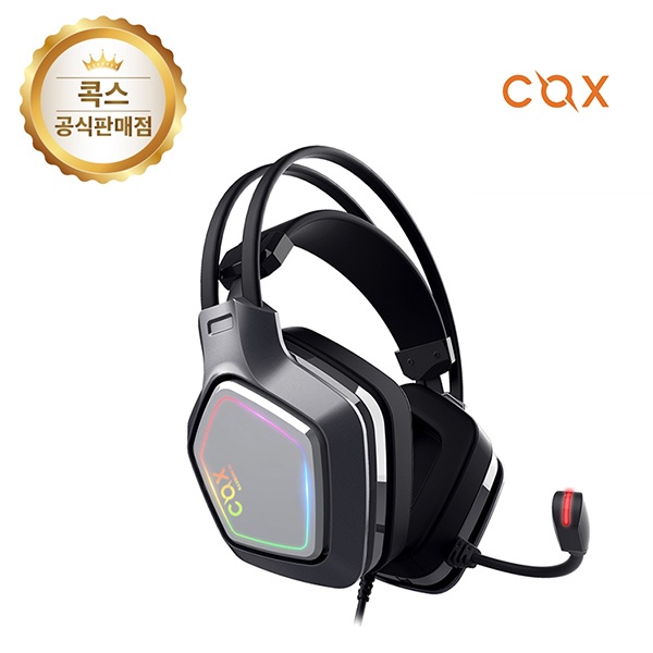 COX SCARLET 가상 7.1 RGB 노이즈 캔슬링 마이크 진동 초경량 헤드셋 그레이 (유선) 34,900원