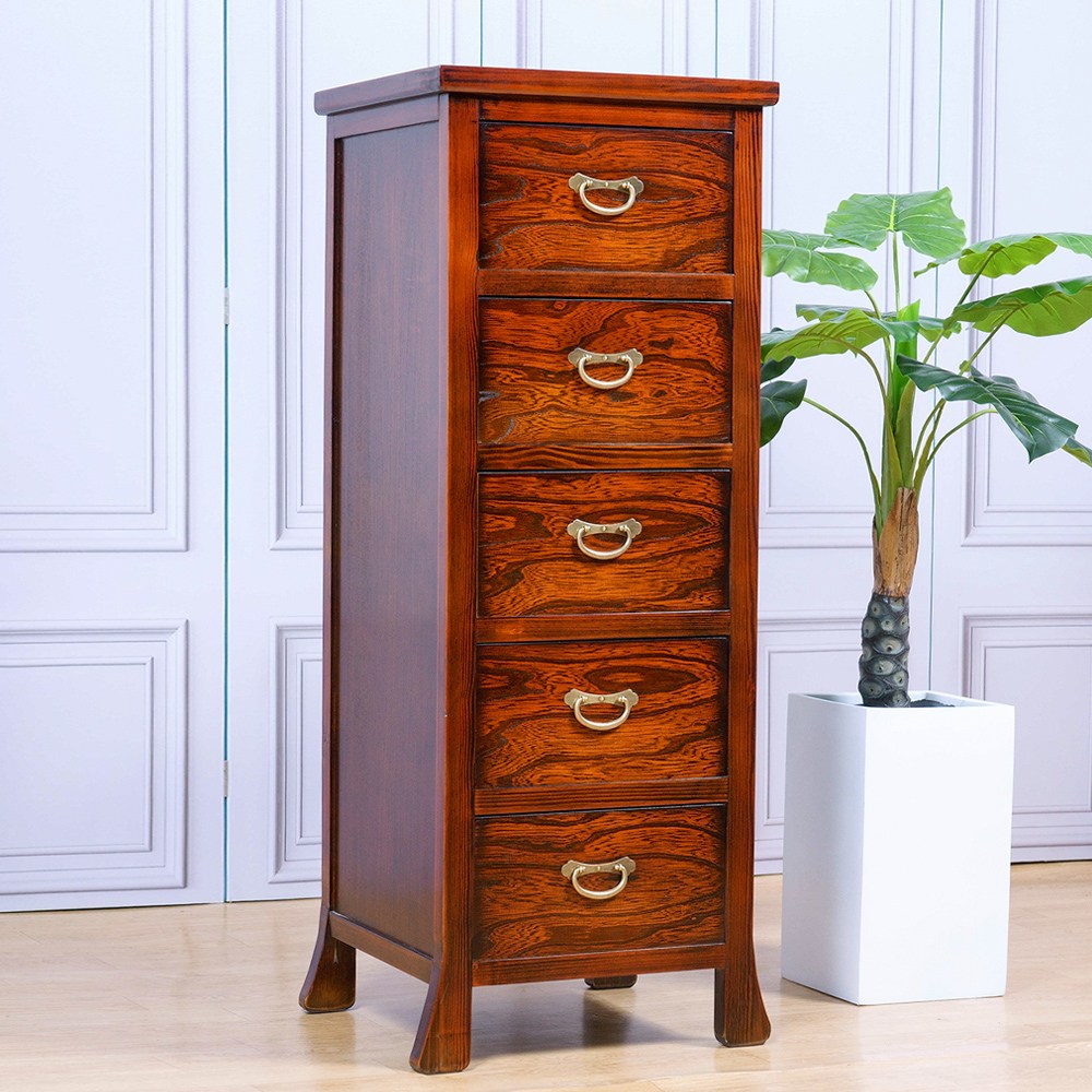 다한수제고가구 DH미니5단스 엔틱서랍장 인테리어 원목, 단일 색상 298,000원