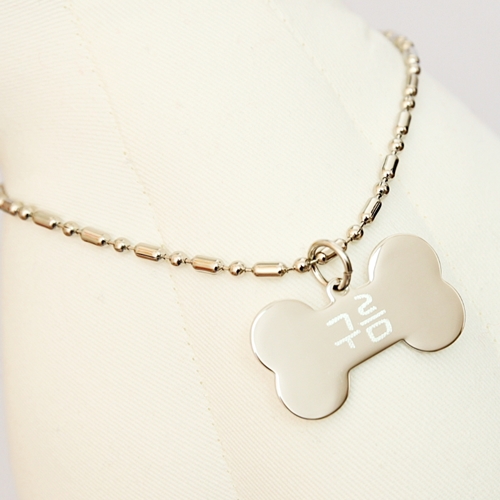 온다펫 실버 뼈다귀 체인 애견인식표 목걸이 이름표 8,900원