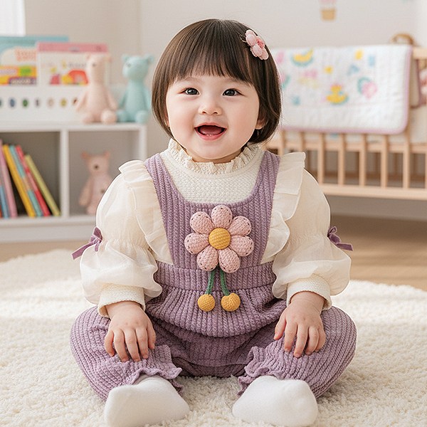 몽실이 빅플라워 러플멜빵 우주복 여아 유아 외출복 25,900원