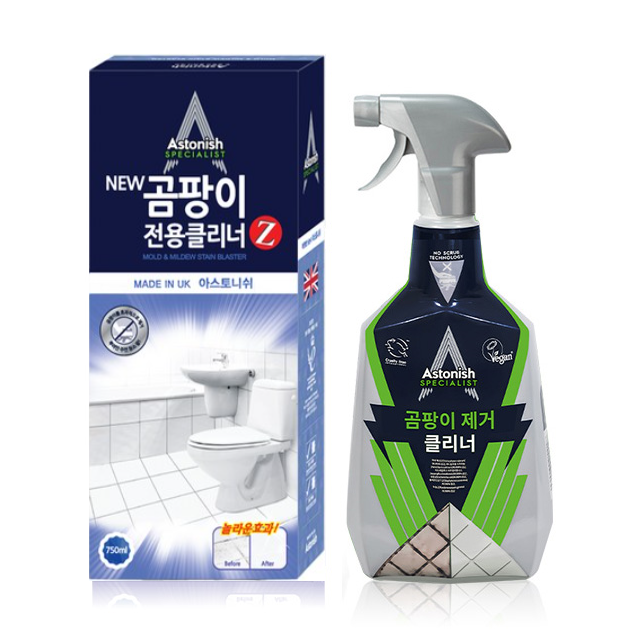 아스토니쉬 NEW 곰팡이 제거 클리너 Z 750ml 스프레이, 화장실, 배란다, 욕실줄눈, 창틀, 실리콘 38,350원