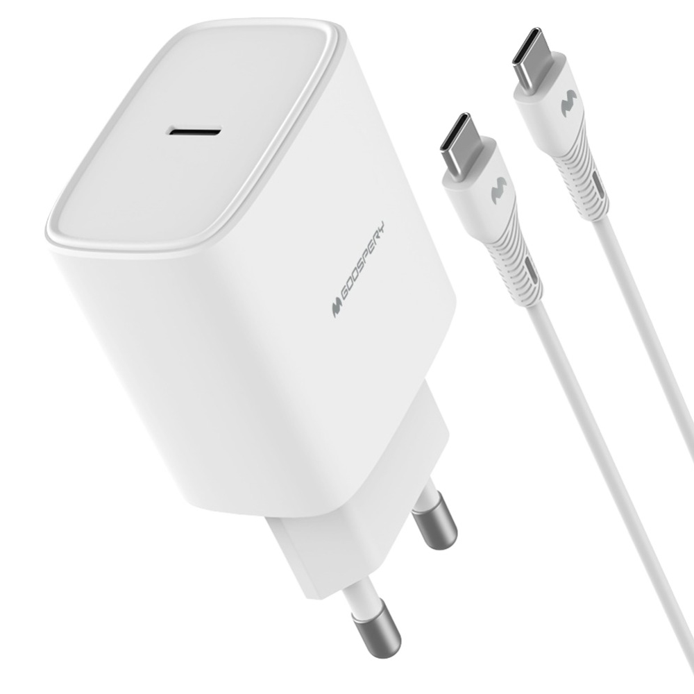 구스페리 25W GaN PPS PD 3.0 초고속 충전기 어댑터 + C타입 케이블, 화이트, 1세트 4,990원