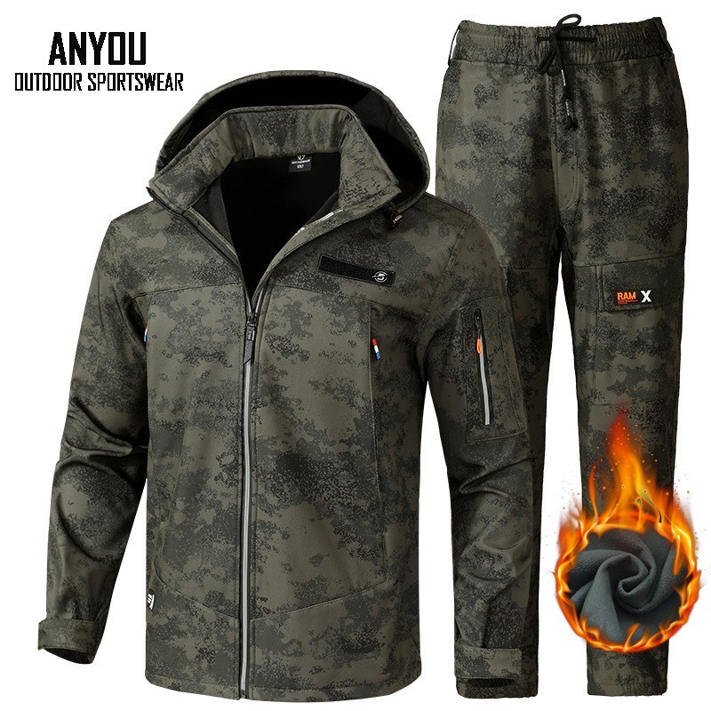 ANYOU 겨울 남자 방수 기모 보온 상하의 세트 방한복 아웃도어 작업복 따듯한 21,970원