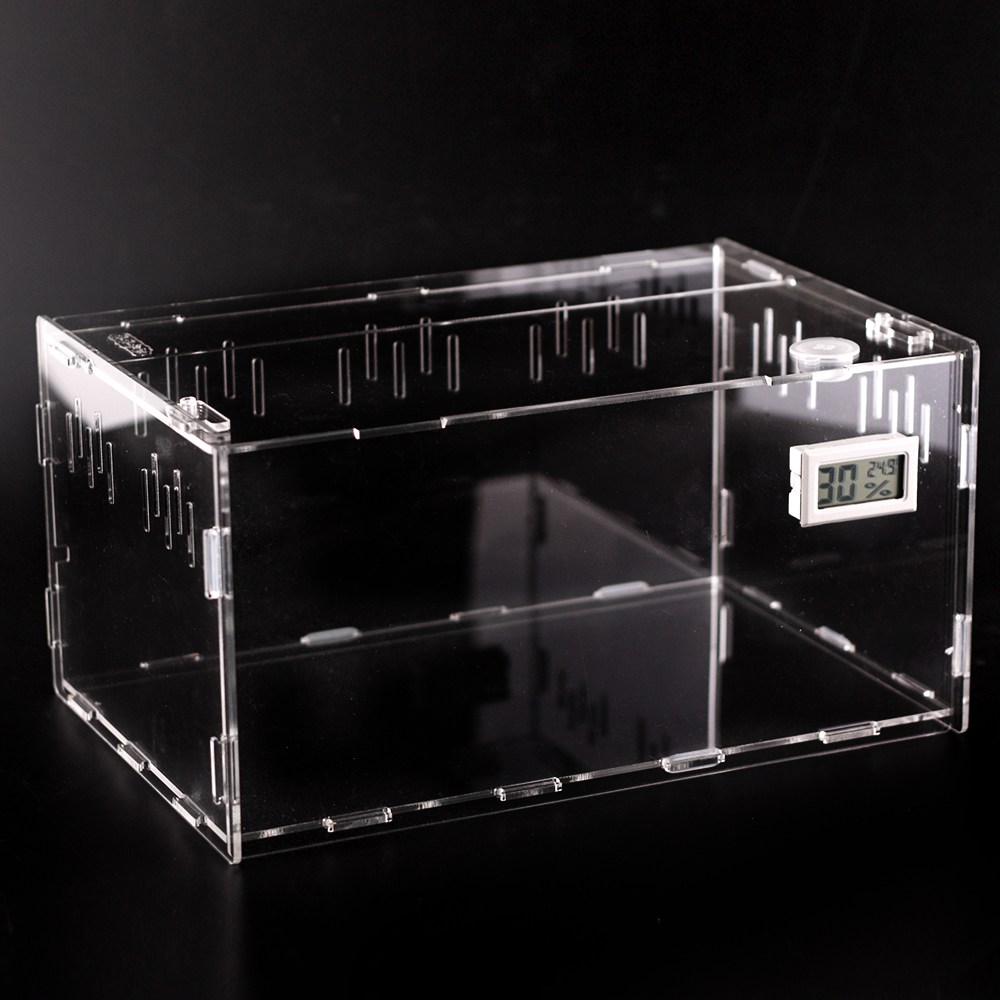 온습도계 아크릴 사육장 도마뱀 크레스티드 게코 케이지, 1개, (중)29x19.6x15cm 15,800원