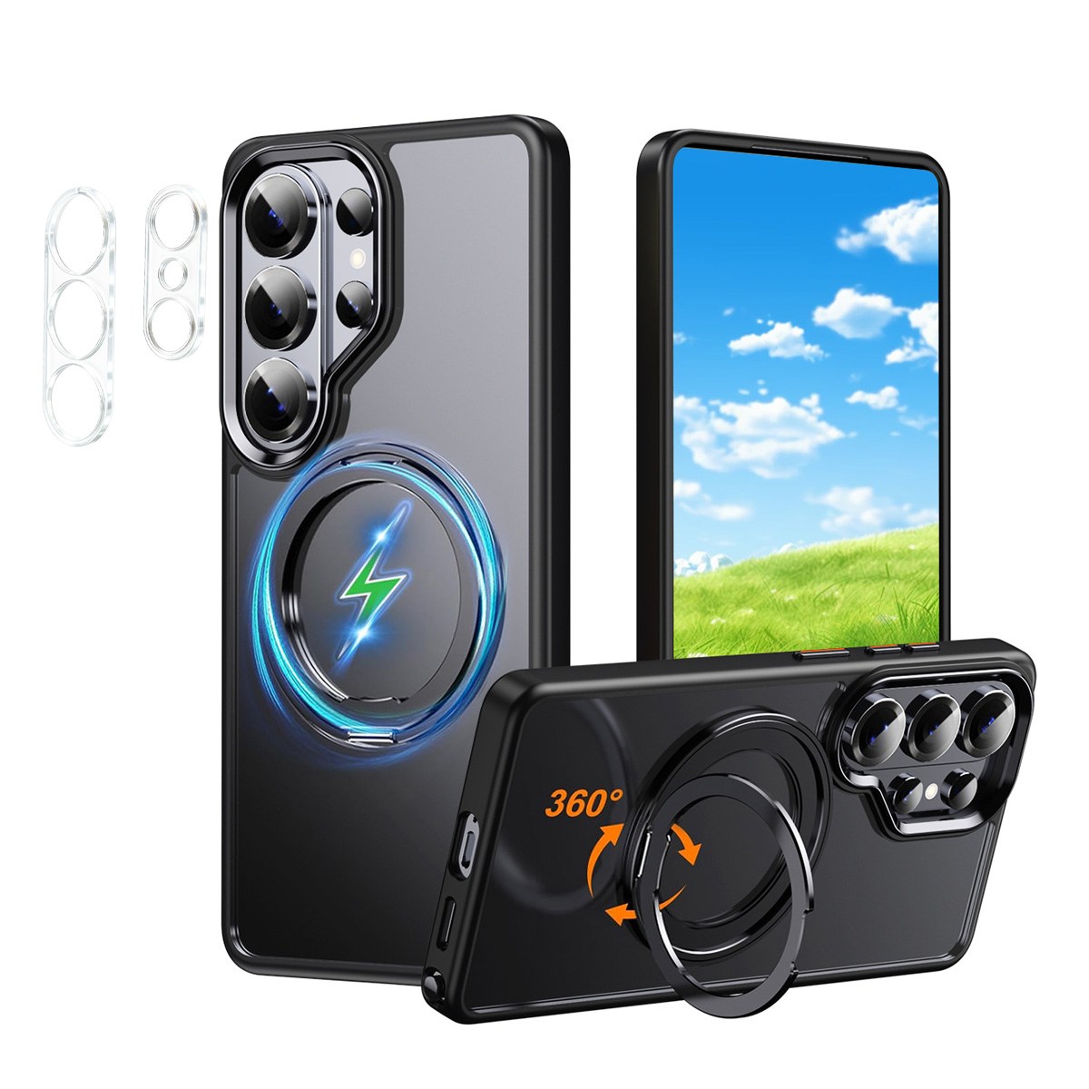 적용갤럭시 S26 울트라 맥세이프 케이스 360도회전 스마트링 거치대 케이스XSJKSD360 28,000원