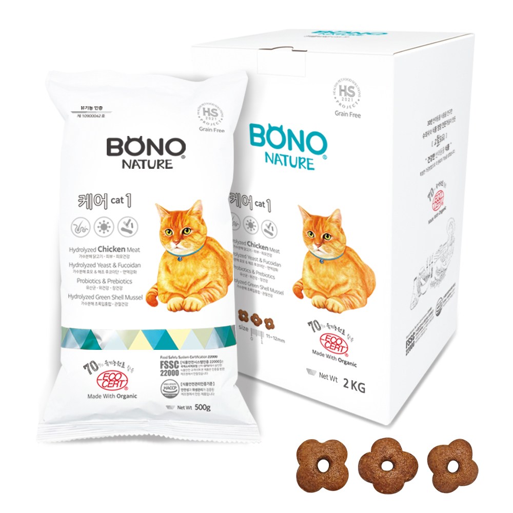보노네이처 고양이 유기농 ( 피부 & 요로방광 ) ( 피부 & 면역 ) 가수분해 전연령 기능성사료, 2kg, 1개, 닭 28,000원