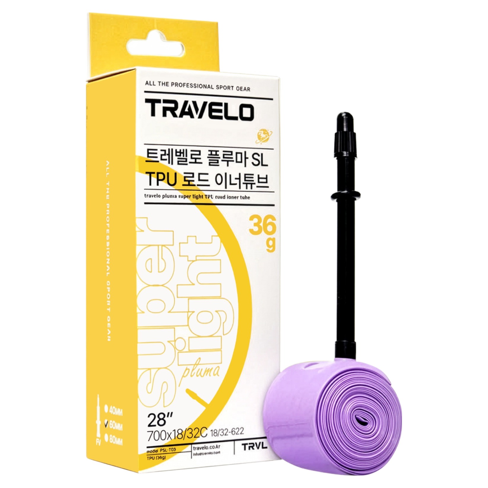 트레벨로 플루마 SL TPU 로드 이너튜브 36g 700 X 18/32C, 1개 10,300원