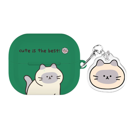 야옹이 힐링 버즈라이브/버즈3/버즈3프로 하드 케이스 +아크릴 키링 세트, 야옹이 힐링-샴, 버즈3/버즈3프로(공용), 1개 16,900원