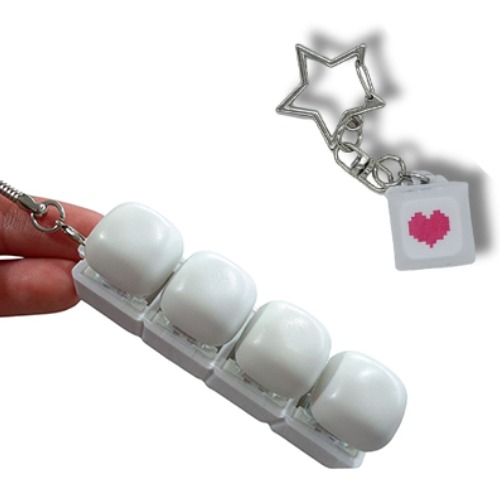 브헤오떼 스트레스 해소 청축 키캡 키링 클리커, 1개, 자일리톨+하트 11,500원