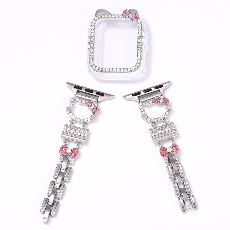 애플워치 메탈 스트랩 케이스 키티 큐빅 밴드 10 9 8 7 SE 2 울트라 세트 19,500원