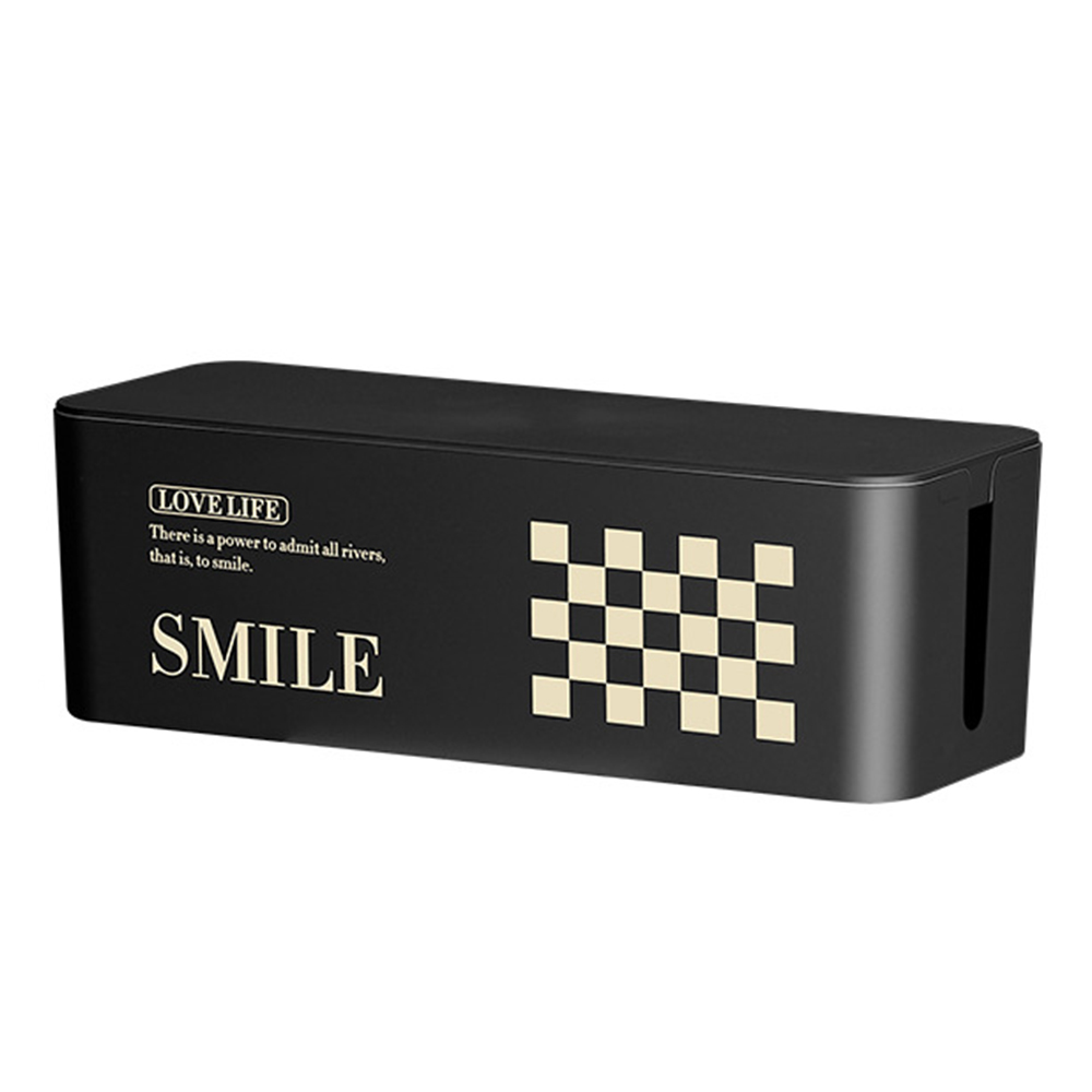 HK.sell 스마일 콘센트 정리함 사이즈 대 40.5X16X13cm, 블랙, 1개 12,800원