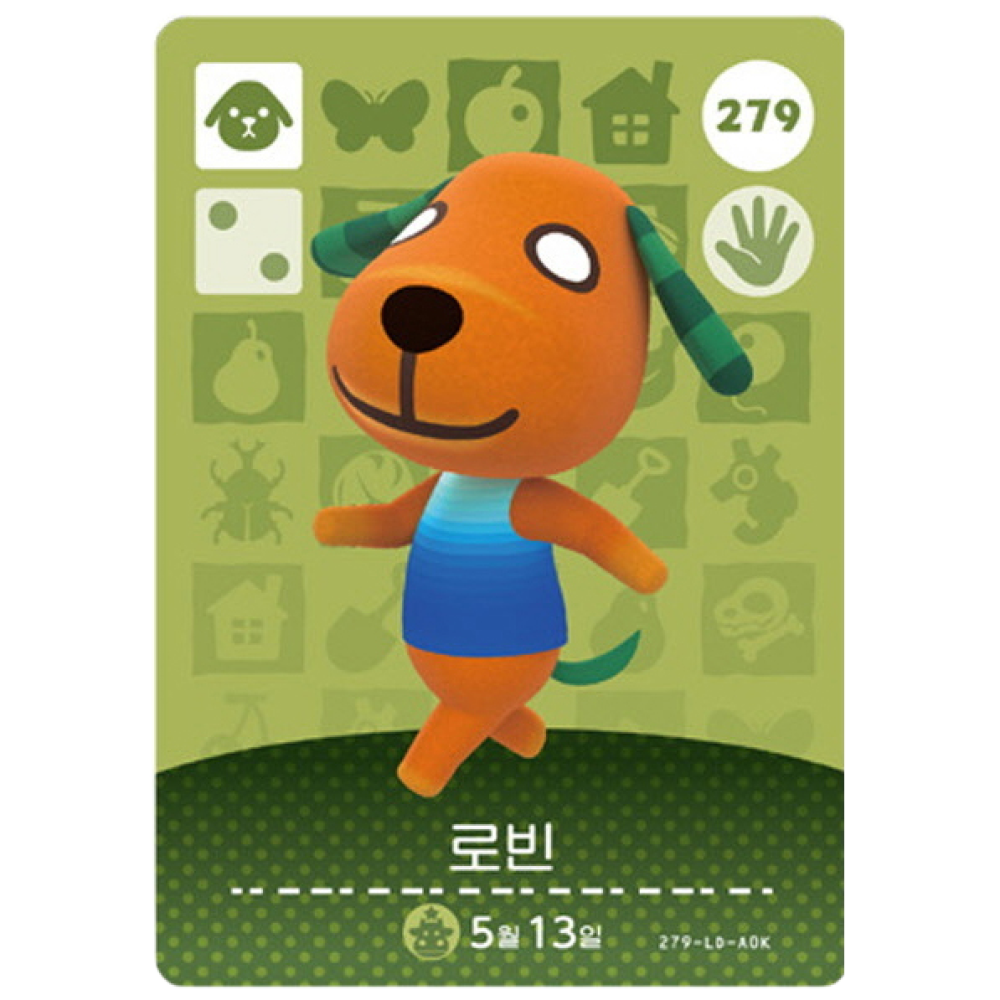 [한글/정품] 닌텐도 동물의 숲 아미보 카드 3탄 279 로빈, 1개 199,000원