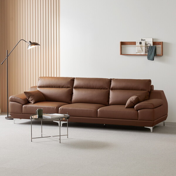 [동서가구] ★3/21~31 한정특가★(롯데단독기획) 착불 시에라 천연 면피 소가죽 4인용 소파 537,000원