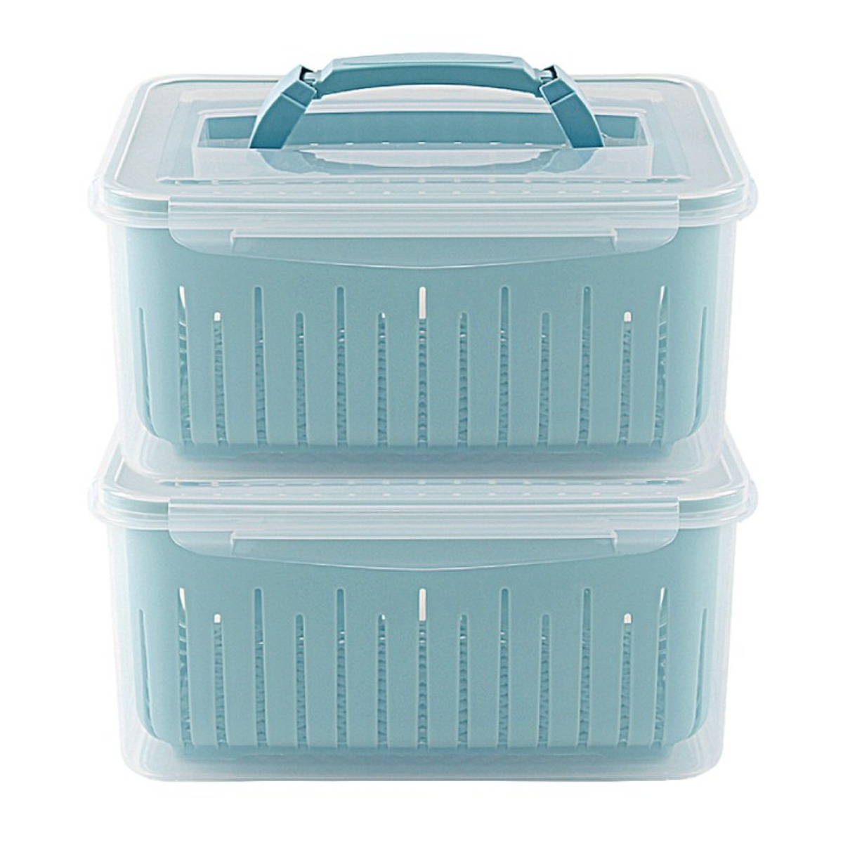 제오닉 하늘색 핸들 나누담 채반 밀폐용기 6500ml, 2개, 밀폐용기 25,400원