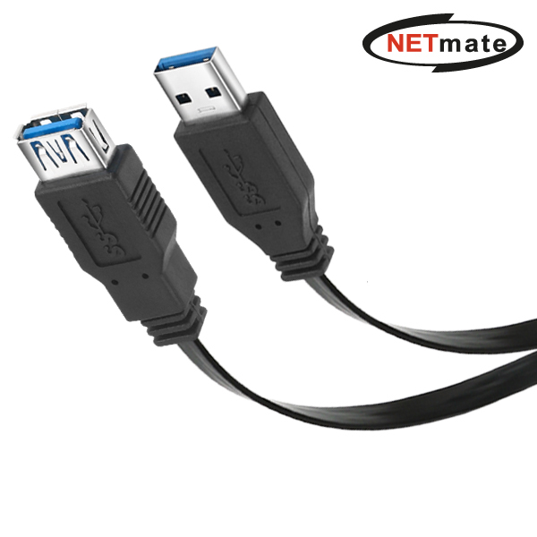 강원전자 넷메이트 NMC-UF305F USB3.0 연장 AM-AF FLAT 케이블 0.5m (블랙), 상세페이지 참조, 1개 4,800원