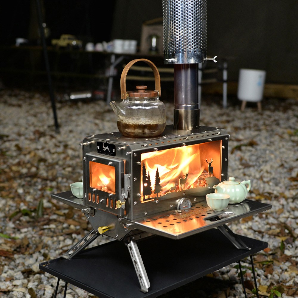 TOMOUNT 투마운트 엘프 GY2 감성 스토브 304 화목난로, 1세트, 은색 279,800원
