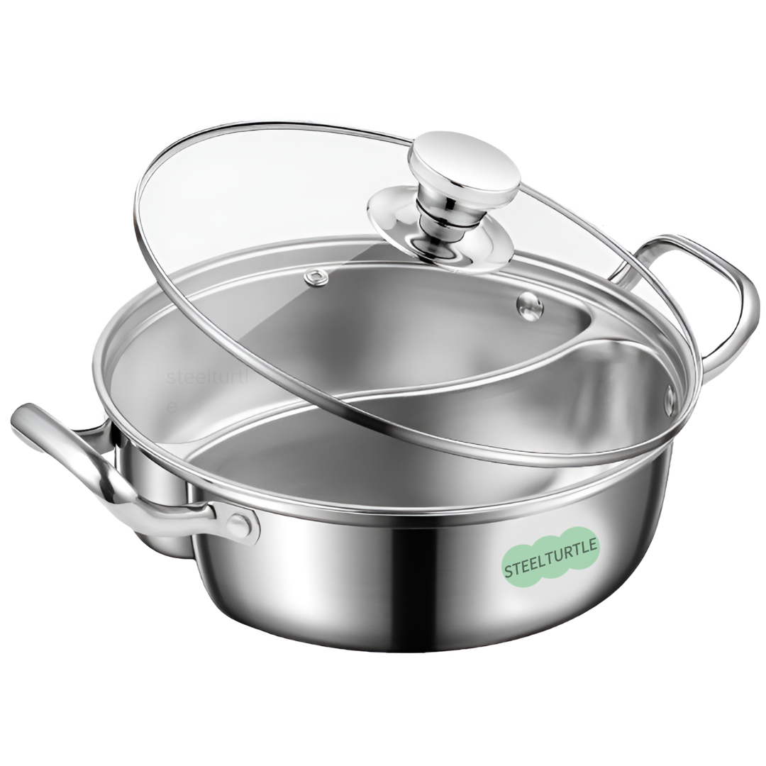 스틸터틀 용접자국없는 통주물 반반냄비, 1개, 인덕션가능 4.5L, 28cm 24,900원