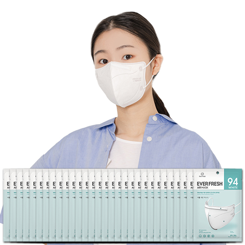 KF94 중형 에버프레쉬 에어 마스크 얇고 가벼운 쾌적한 새부리형 화이트, 1매입, 50개, 화이트 27,580원